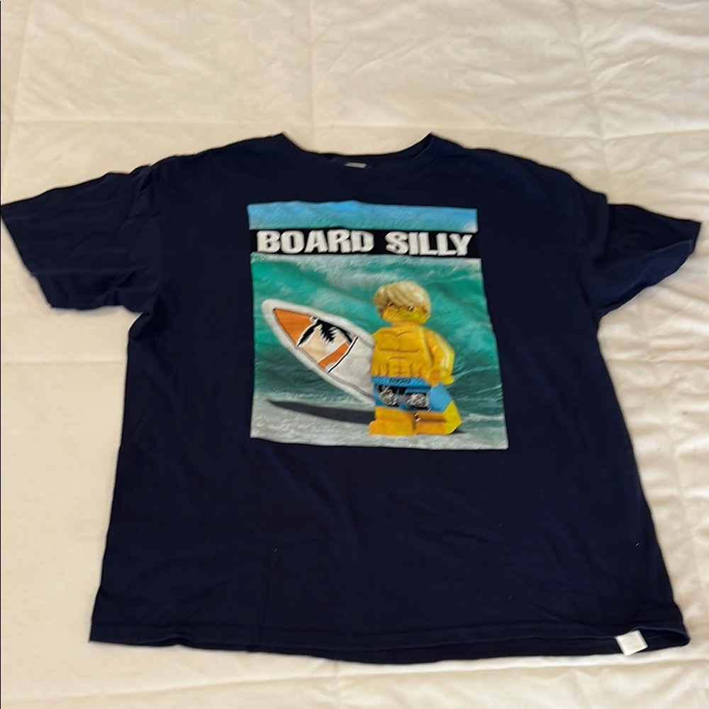 Lego Blue Short Sleeve Tee with Surfing Graphic
